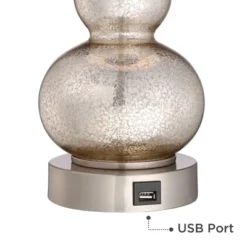 360 Lighting Castine Modern Accent Table Lamps 22" High Set Of 2 Mercury Glass With USB Charging Port Black Faux Silk Shade For Bedroom Bedside Desk 8 360 Lighting Castine Modern Accent Table Lamps 22" High Set Of 2 Mercury Glass With USB Charging Port Black Faux Silk Shade For Bedroom Bedside Desk -Adesso Shop GUEST 3dffdb2c 54d6 43ef 8e4b 7a609b01f637