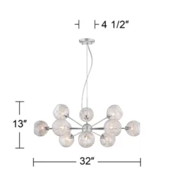 Possini Euro Design Wired Chrome Chandelier Lighting 32" Wide Modern Sputnik Art Glass 12-Light Fixture For Dining Room House Foyer Kitchen Island -Adesso Shop GUEST 3e4511b2 ff9f 4a25 8034 0fa6dd553f11