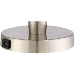 360 Lighting Geoff Modern Table Lamps 26" High Set Of 2 Brushed Nickel With USB Charging Port Table Top Dimmers White Drum Shade For Living Room Desk -Adesso Shop GUEST 3e71bc4f 7099 4393 acbc 612870dd89ea