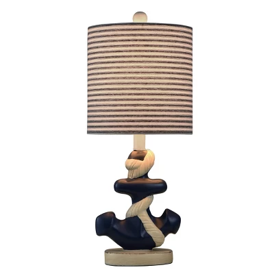 Montauk Molded Nautical Anchor Table Lamp With Fabric Shade Navy Blue/White - StyleCraft 3 Montauk Molded Nautical Anchor Table Lamp With Fabric Shade Navy Blue/White - StyleCraft