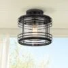 Possini Euro Design Modern Semi Flush Mount Outdoor Ceiling Light Fixture Black Geometric 11" Clear Seedy Glass For Exterior House Porch Patio Deck 1 Possini Euro Design Modern Semi Flush Mount Outdoor Ceiling Light Fixture Black Geometric 11" Clear Seedy Glass For Exterior House Porch Patio Deck -Adesso Shop GUEST 3f2f7cdf 42e1 484d 9764 91327bf448e5