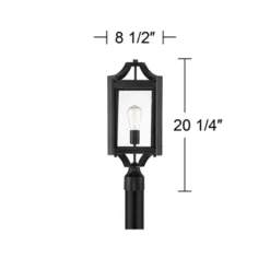 Franklin Iron Works Rockford Rustic Farmhouse Outdoor Post Light Black 20 1/4" Clear Glass For Exterior Barn Deck House Porch Yard Patio Home Outside -Adesso Shop GUEST 3f308df3 8d5b 4240 9520 8860fce6036f