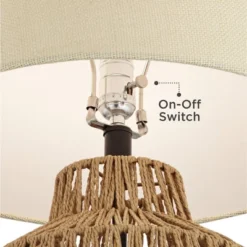 360 Lighting San Marcos Modern Coastal Table Lamp 27" Tall Natural Wicker Oatmeal Drum Shade For Bedroom Living Room Bedside Nightstand Office Kids -Adesso Shop GUEST 3f3ebd5c 5e4e 40f7 9df8 887bbb794941