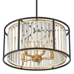 Possini Euro Design Milne Bronze Gold Drum Pendant Chandelier 20" Wide Modern Crystal 5-Light Fixture For Dining Room House Kitchen Island Entryway -Adesso Shop GUEST 3fb48131 fb1c 4dfd 8878 cb92c8bc9ff0