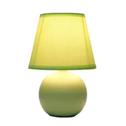 8.66" Petite Ceramic Orb Base Bedside Table Desk Lamp With Matching Tapered Drum Fabric Shade Green - Creekwood Home -Adesso Shop GUEST 40d92f04 ea61 4c1c b5b2 853ca487c125