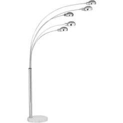 Possini Euro Design Modern Mid Century Arc Floor Lamp With USB Charging Port 5-Light 78" Tall Chrome Metal For Living Room Reading -Adesso Shop GUEST 41eebb37 5c09 43a9 bdbf 4fc7e277781d