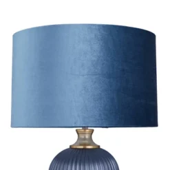 Fabric Table Lamp With Drum Shade Blue - Olivia & May -Adesso Shop GUEST 42248b29 a843 4c7f bec8 6362a717cf75