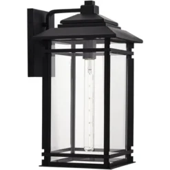 John Timberland North House Mission Outdoor Wall Light Fixture Matte Black Metal 19" Clear Glass For Post Exterior Barn Deck House Porch Yard Patio -Adesso Shop GUEST 426d4364 2a2d 40f1 bc10 2dc6d72919c0