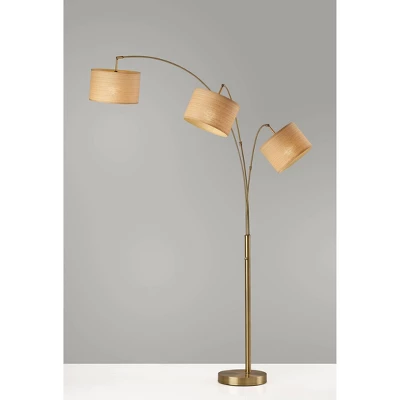 Bowery 3 Arm Arc Lamp Antique Brass - Adesso 3 Bowery 3 Arm Arc Lamp Antique Brass - Adesso