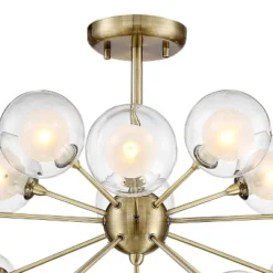 Possini Euro Design Modern Ceiling Light Semi Flush Mount Fixture Sputnik Brass 30 1/2" Wide 15-Light Double Glass Ball Hallway 10 Possini Euro Design Modern Ceiling Light Semi Flush Mount Fixture Sputnik Brass 30 1/2" Wide 15-Light Double Glass Ball Hallway -Adesso Shop GUEST 431beddf 6c5b 4cd2 85aa 5ca719f915b6