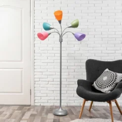 67" Contemporary Multi 5-Head Adjustable Gooseneck Floor Lamp With Shades - Simple Designs 19 67" Contemporary Multi 5-Head Adjustable Gooseneck Floor Lamp With Shades - Simple Designs -Adesso Shop GUEST 441b3b57 93b1 4ae7 a3b3 a452e759b2a9