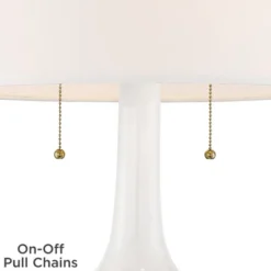 Possini Euro Design Natalia Modern Country Cottage Table Lamp 27" Tall White Ceramic Glaze Textured Floral Drum Shade For Bedroom Living Room Bedside -Adesso Shop GUEST 4425efb3 27bb 4080 9db2 e9218ca76a95