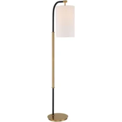 Possini Euro Design Sausalito Mid Century Modern Downbridge Floor Lamp 67" Tall Warm Gold Black Metal Linen Cylinder Shade For Living Room Reading -Adesso Shop GUEST 445aba6b dd36 4b8e 8106 e7d50d67ca60