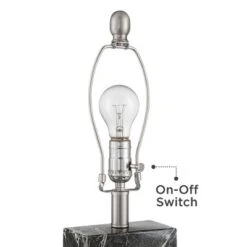 360 Lighting Connie Modern Table Lamps Set Of 2 25" High Black Faux Marble With USB Charging Ports White Rectangular Shade For Living Room House Desk -Adesso Shop GUEST 446d40d1 b7c2 4d94 9f6b 113138e2a1bc