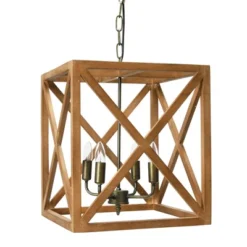 Metal/Wood Chandelier Natural Brown - Storied Home -Adesso Shop GUEST 449c32d1 f3b4 4433 a194 053100804c58
