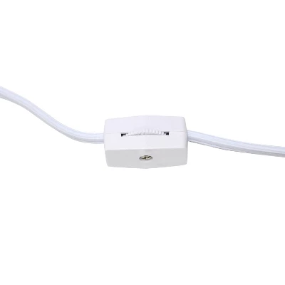 11.81" Tall Petite Hammered Square Bedside Table Desk Lamp With White Fabric Shade Silver - Simple Designs 5 11.81" Tall Petite Hammered Square Bedside Table Desk Lamp With White Fabric Shade Silver - Simple Designs - Image 3