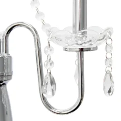 Romantic Cascading Crystal And Floor Lamp With Drum Shade Gray - Elegant Designs -Adesso Shop GUEST 480328d2 6699 44f5 99ea c3493d48a49b