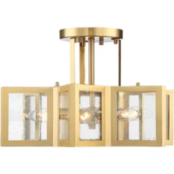 Possini Euro Design Casa Star Modern Ceiling Light Semi Flush Mount Fixture 16" Wide Warm Brass 6-Light Clear Glass For Bedroom Kitchen Living Room -Adesso Shop GUEST 482c539f 457c 47ee b624 4a502ebf521f