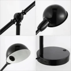 20.25" Curtis Vintage Industrial Iron Adjustable Dome Shade Task Lamp With USB Charging Port (Includes LED Light Bulb) - JONATHAN Y 16 20.25" Curtis Vintage Industrial Iron Adjustable Dome Shade Task Lamp With USB Charging Port (Includes LED Light Bulb) - JONATHAN Y -Adesso Shop GUEST 487eb6b3 2201 4ffd 9d7d 01067712dc27