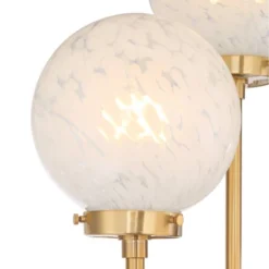 Possini Euro Design Mid Century Modern Glam Style Floor Lamp 4-Light LED 68.5" Tall Warm Gold Glass Globe Shade For Living Room House Uplight -Adesso Shop GUEST 4943709e d125 446d 819c 68c1ce2db93f