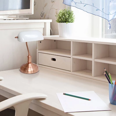 Executive Banker's Desk Lamp With Glass Shade Rose Gold - Simple Designs 5 Executive Banker's Desk Lamp With Glass Shade Rose Gold - Simple Designs - Image 3