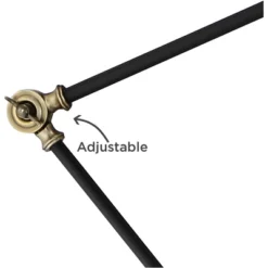 360 Lighting Wray Mid Century Modern Pharmacy Floor Lamp 61" Tall Flat Black Warm Brass Adjustable Swivel Head For Living Room Reading Bedroom Home -Adesso Shop GUEST 4964a8a3 a42b 4f76 89e4 16891d419104