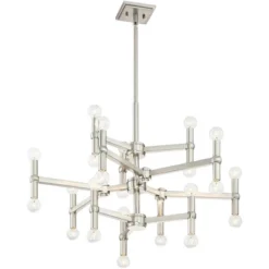 Possini Euro Design Marya Brushed Nickel Chandelier 32" Wide Modern 24-Light Fixture For Dining Room House Foyer Kitchen Island Entryway Bedroom Home -Adesso Shop GUEST 497b4b11 8bdc 43c8 a18f eb069cc0f9b7
