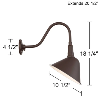 Franklin Iron Works Neihart Rustic Farmhouse Outdoor Barn Light Fixture Bronze Curving Gooseneck 18" Post Exterior Barn Deck House Porch Yard Patio 9 Franklin Iron Works Neihart Rustic Farmhouse Outdoor Barn Light Fixture Bronze Curving Gooseneck 18" Post Exterior Barn Deck House Porch Yard Patio - Image 7
