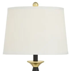 360 Lighting Kamila Traditional Table Lamps 27" Tall Set Of 2 Gold Black With Dual USB Charging Ports White Drum Shade For Bedroom Bedside Family Desk -Adesso Shop GUEST 4ba3697f ab15 4d2a bef1 6ed8cd547379