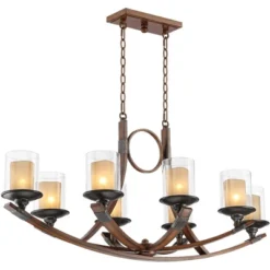 Franklin Iron Works Tafford Mahogany Wood Linear Pendant Chandelier 43 1/4" Wide Rustic Farmhouse Clear Glass 8-Light Fixture For Dining Room Kitchen 16 Franklin Iron Works Tafford Mahogany Wood Linear Pendant Chandelier 43 1/4" Wide Rustic Farmhouse Clear Glass 8-Light Fixture For Dining Room Kitchen -Adesso Shop GUEST 4ddc512a ebfc 4527 a75c b2d8f97df182