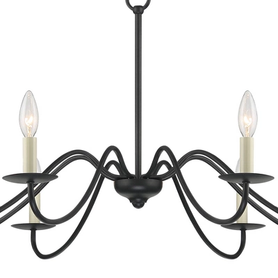 Franklin Iron Works Black Chandelier 42" Wide Farmhouse Rustic Bent Arms 8-Light Fixture For Dining Room Living House Foyer Kitchen Island Entryway 7 Franklin Iron Works Black Chandelier 42" Wide Farmhouse Rustic Bent Arms 8-Light Fixture For Dining Room Living House Foyer Kitchen Island Entryway - Image 5