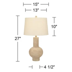 360 Lighting Sandstone Gourd 27" Tall Farmhouse Rustic Modern Coastal Table Lamp Brown Single Beige Shade Living Room Bedroom Bedside Nightstand House -Adesso Shop GUEST 4ea759d3 e9cb 431d a655 e49af78b4931