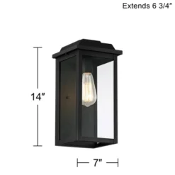 John Timberland Eastcrest Modern Outdoor Wall Light Fixture Textured Black 14" Clear Glass Panels For Post Exterior Barn Deck House Porch Yard Patio -Adesso Shop GUEST 4edfd450 2cf1 4065 93e9 d8d8668d839a