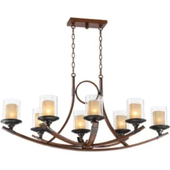 Franklin Iron Works Tafford Mahogany Wood Linear Pendant Chandelier 43 1/4" Wide Rustic Farmhouse Clear Glass 8-Light Fixture For Dining Room Kitchen 15 Franklin Iron Works Tafford Mahogany Wood Linear Pendant Chandelier 43 1/4" Wide Rustic Farmhouse Clear Glass 8-Light Fixture For Dining Room Kitchen -Adesso Shop GUEST 4f76e857 ade6 454b 8b27 d9cb33a2b928