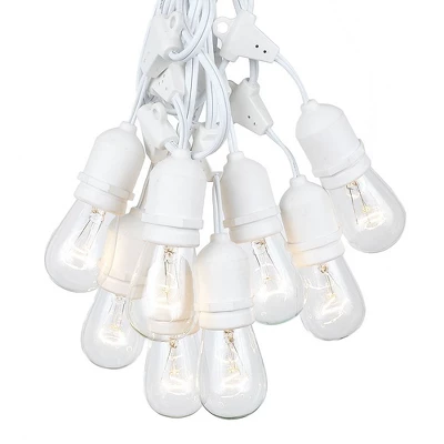 Novelty Lights Edison Outdoor String Lights With 25 Suspended Sockets White Wire 37.5 Feet 10 Novelty Lights Edison Outdoor String Lights With 25 Suspended Sockets White Wire 37.5 Feet - Image 8
