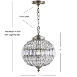 12" Crystal/Metal Georgina Chandelier Pendant (Includes Energy Efficient Light Bulb) Antique Brass - JONATHAN Y 8 12" Crystal/Metal Georgina Chandelier Pendant (Includes Energy Efficient Light Bulb) Antique Brass - JONATHAN Y -Adesso Shop GUEST 5073dea5 2984 4a1f a267 d35b15e2c00c