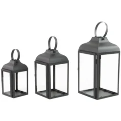Northlight Set Of 3 Black Traditional Style Candle Lanterns 12.75" -Adesso Shop GUEST 5088bc85 15e5 46ed 9994 ce9293da6a52