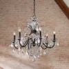 Vienna Full Spectrum DeMallo Dark Bronze Chandelier 26" Wide French Scroll Arm Clear Crystal 6-Light Fixture For Dining Room Home Foyer Kitchen Island