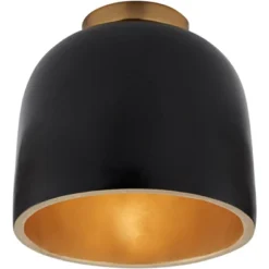 Possini Euro Design Merrick Modern Industrial Ceiling Light Flush Mount Fixture 9" Wide Black Gold For Bedroom Kitchen Living Room Hallway Bathroom -Adesso Shop GUEST 5259a4fb 6c6d 45b9 bf91 a80b3bf5beae
