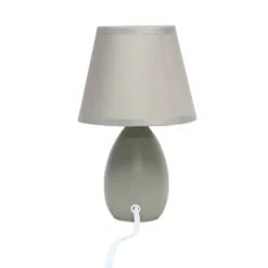 9.45" 2pk Petite Ceramic Oblong Bedside Table Desk Lamps With Matching Tapered Drum Shade Gray - Creekwood Home 13 9.45" 2pk Petite Ceramic Oblong Bedside Table Desk Lamps With Matching Tapered Drum Shade Gray - Creekwood Home -Adesso Shop GUEST 54119852 6248 4946 bda4 d13ce4ca02a6