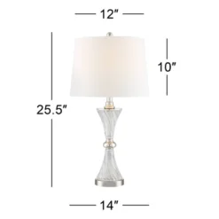Regency Hill Luca Modern Table Lamps 25 1/2" High Set Of 2 Clear Glass With USB Charging Ports Dimmers White Fabric Drum Shade For Bedroom House Desk 15 Regency Hill Luca Modern Table Lamps 25 1/2" High Set Of 2 Clear Glass With USB Charging Ports Dimmers White Fabric Drum Shade For Bedroom House Desk -Adesso Shop GUEST 549c3260 24b8 45f0 af0b 9492e5113d0f