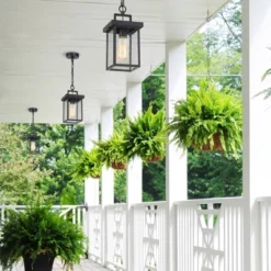 Square Glass/Metal Outdoor Pendant Lamp Black - LNC -Adesso Shop GUEST 558725b8 4bf7 449a bf83 78f7fc5f5234