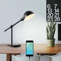 20.25" Curtis Vintage Industrial Iron Adjustable Dome Shade Task Lamp With USB Charging Port (Includes LED Light Bulb) - JONATHAN Y 17 20.25" Curtis Vintage Industrial Iron Adjustable Dome Shade Task Lamp With USB Charging Port (Includes LED Light Bulb) - JONATHAN Y -Adesso Shop GUEST 56006c0e 9012 4c38 bdc6 7ec02e417cf6