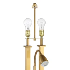 Possini Euro Design Possini Euro Deacon Brass Gooseneck Lamps With USB Port And Outlet Set Of 2 -Adesso Shop GUEST 561c0ff3 d28a 43f7 af3c d38d1fa22f72
