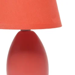 9.45" Petite Ceramic Oblong Bedside Table Desk Lamp With Matching Tapered Drum Shade Orange - Creekwood Home -Adesso Shop GUEST 570b7494 2445 47c9 98cf 9ce213140af8