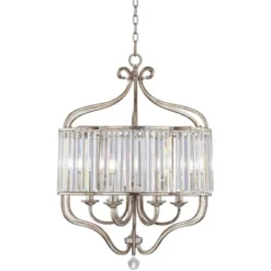 Vienna Full Spectrum Stella Antique Soft Silver Chandelier 22" Wide French Crystal Glass 6-Light Fixture For Dining Room House Foyer Kitchen Island -Adesso Shop GUEST 581f9ba0 d118 466a 91fc 946df71fe875
