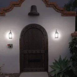 Solar Portable Hanging Outdoor Lantern With Hanger And Flame/Still Light Black - Techko Maid -Adesso Shop GUEST 583d7212 dc97 44a2 a151 4bbefa4fd246