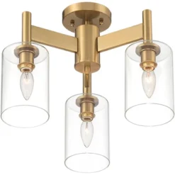 Possini Euro Design Lantico Modern Ceiling Light Semi Flush Mount Fixture 17" Wide Gold 3-Light Clear Glass For Bedroom Kitchen Living Room Hallway 15 Possini Euro Design Lantico Modern Ceiling Light Semi Flush Mount Fixture 17" Wide Gold 3-Light Clear Glass For Bedroom Kitchen Living Room Hallway -Adesso Shop GUEST 588bdcb7 6e47 47c6 abca ad84875dee6a