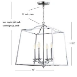 19" Metal Gloria Ceiling Light (Includes Energy Efficient Light Bulb) Chrome - JONATHAN Y -Adesso Shop GUEST 58e85543 238d 4f94 9925 67e0f489c78c