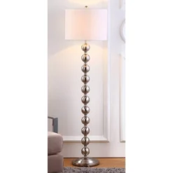 58.5" Reflections Stacked Ball Floor Lamp (Includes LED Light Bulb) Nickel - Safavieh -Adesso Shop GUEST 59345888 e71b 4688 a2c4 19f3134e0c7d